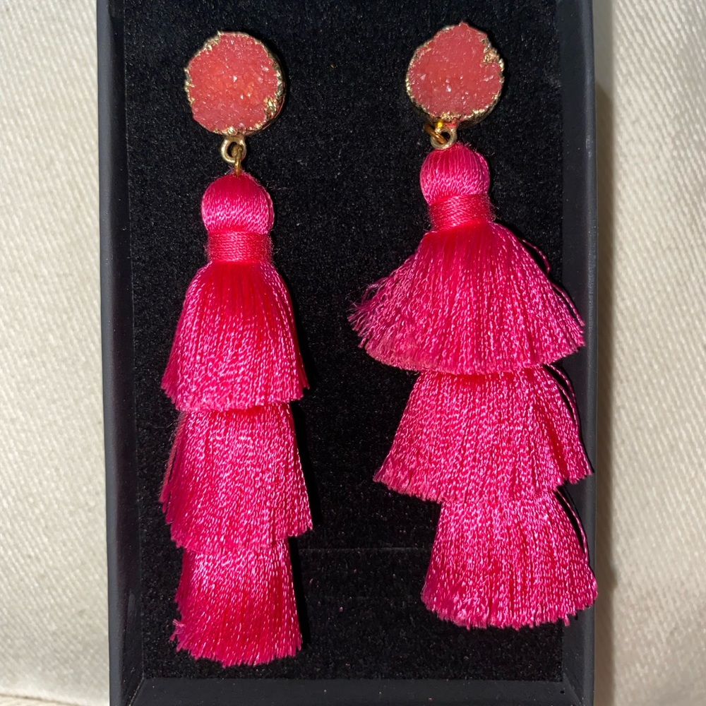 Fun Pink Dangle Earrings